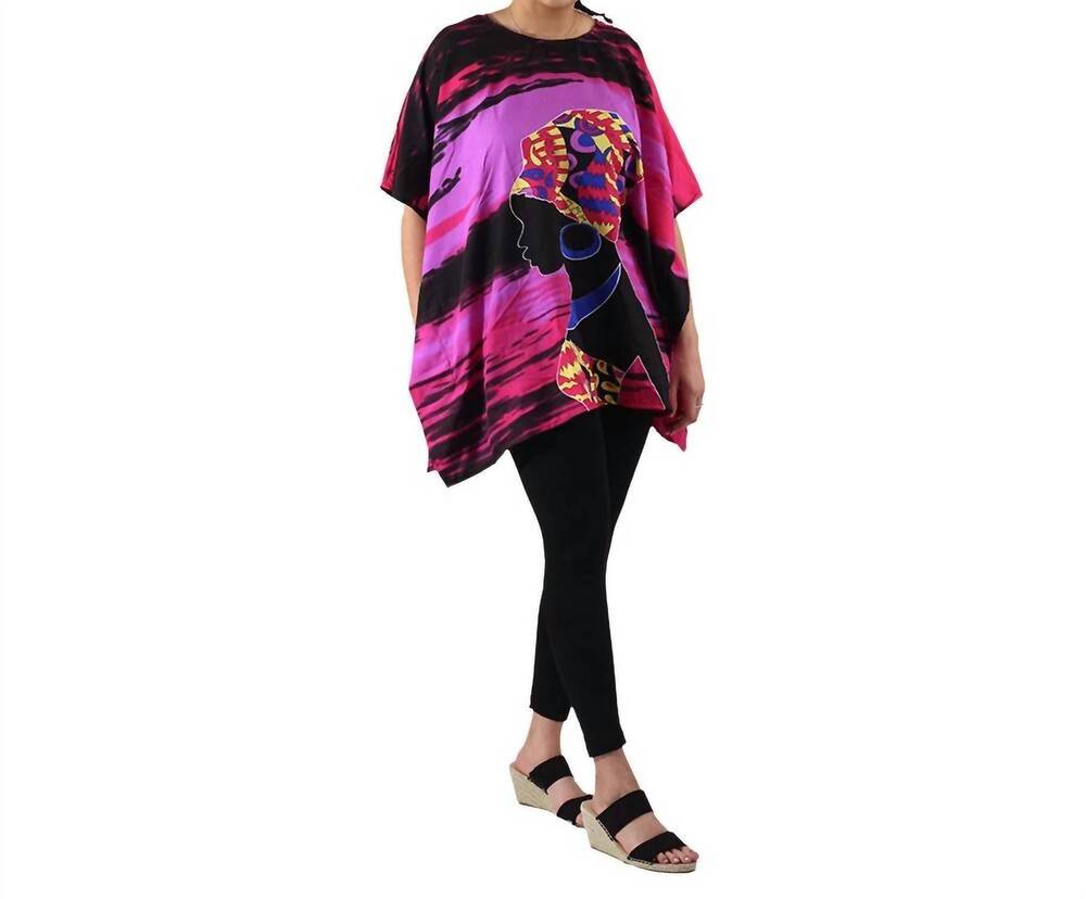 NEW NF african caftan tunic in purple multi